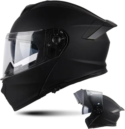 Vista 11 de Modular Motorcycle Helmet for Men Women, Flip Up Full Face to Open Face Helmet, DOT & FMVSS 218 Certified, Dual Visor, Removable & Washable Liner