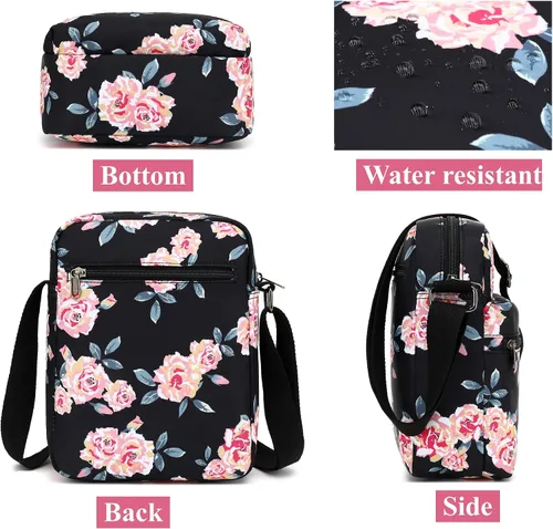 Vista 6 de Leaper - Juego de estuche y cartera bandolera de lona para niñas y mujeres