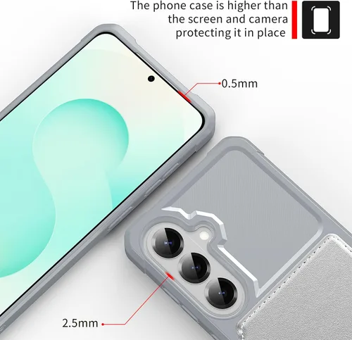 Vista 130 de Funda para Samsung Galaxy S21 Ultra con tarjetero, compatible con soporte magnético para automóvil, resistente a los golpes, resistente, suave, TPU