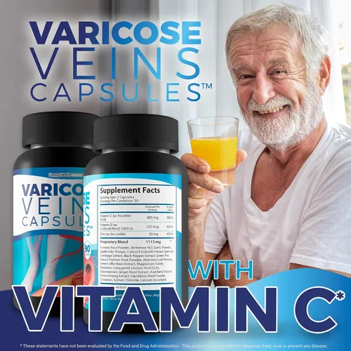 Vista 6 de Cápsulas de venas varicosas – Nuestro mejor tratamiento natural para las venas varicosas – Suplemento de venas varicosas anti mujeres – Tratamiento