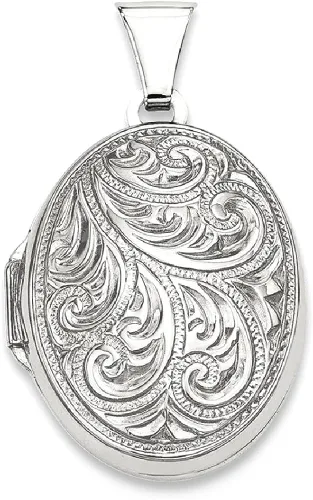Vista 10 de Collar de cadena de plata de ley 925 con dije de foto ovalada reversible con forma de pergamino que sostiene fotos joyería fina para mujeres regalos