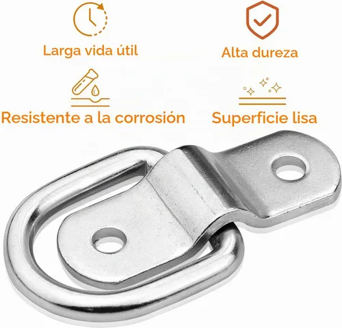 Vista 3 de Anclaje de amarre con anilla en D de 1/4 de pulgada para montaje en superficie resistente, anillos de amarre para montaje en piso, 2400 libras