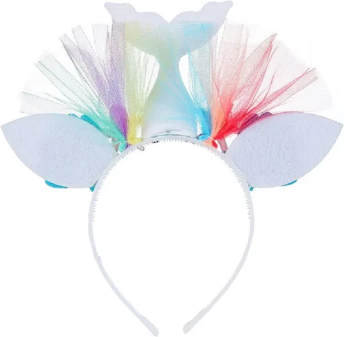 Vista 2 de The Crafty Owl Diademas de cola con volantes de sirena para niñas y adultos para fiestas, festivales.