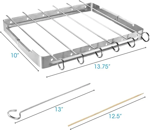 Vista 8 de Unicook Juego de funda para parrilla de 58 pulgadas y brochetas para barbacoa
