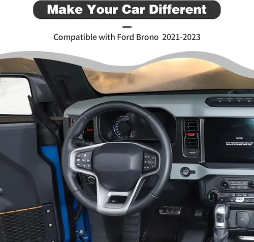 Vista 3 de Cubierta para interruptor de ventilación de aire para Ford Bronco Center Dash compatible con Ford Bronco 2021 2022 2023 + 2/4 puertas