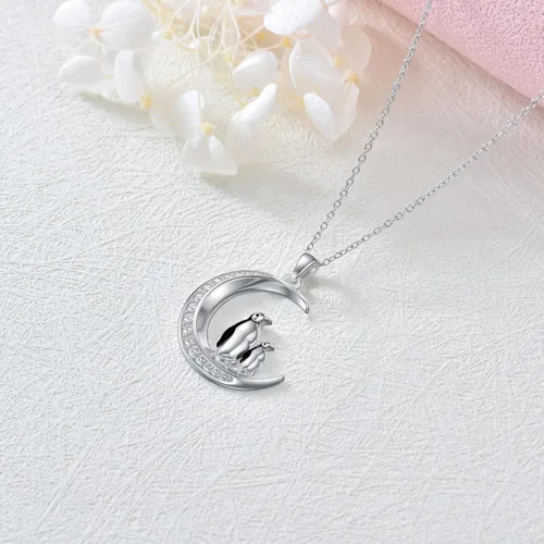 Vista 5 de TOUPOP Sterling Silver Necklaces Animal Jewelry for Women ButterflyCatDogBeeElephantRabbitPenguinHorseSnakePhoenix Jewelry Necklace Gifts for Women