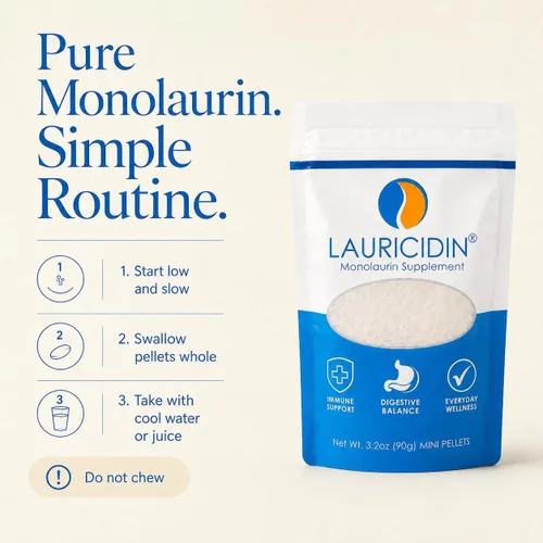 Vista 3 de Lauricidin Mini pellets de monolaurina, 3.2 oz (90 g), 30 porciones