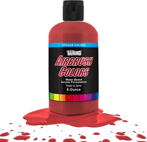 Vista 46 de U.S. Art Supply Pintura acrílica opaca para aerógrafo color azul aguamarina, botella de 1 onza, colores a base de agua no tóxicos de grado