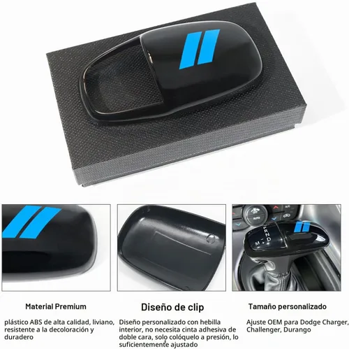 Vista 4 de Cubierta de cabeza de perilla de cambio de marcha para accesorios Dodge Charger 2015-2023 Challenger 2015-2024 Durango 2016-2026, inserción