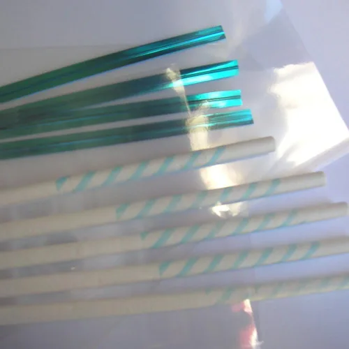 Vista 7 de 100 palitos de piruleta de 6 pulgadas + bolsas de 3 x 5 pulgadas + lazos plateados + 5 palitos transparentes gratis) para caramelos de piruleta Cake