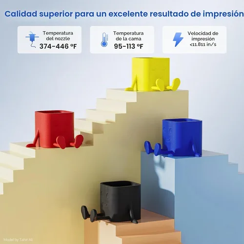 Vista 4 de PLA PRO - Filamento de impresión 3D de 0.07 in, 8.8 lbs, negro/rojo/amarillo/azul Refine Surface, Stronger Toughness, PLA Filament Dimensional