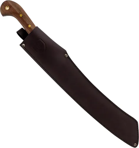 Vista 2 de Condor Tool & Knife Mini Duku Heavy Duty Machete with Sheath, Walnut Handle - Hand Crafted Welted Leather Sheath - Camping Machete Knife - 10.5in