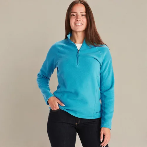 Vista 7 de MARMOT Chaqueta Rocklin con media cremallera para mujer, ligera, de vellón, azul esmalte, talla S