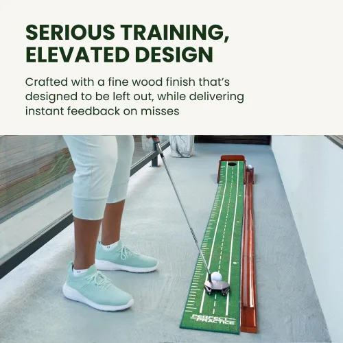 Vista 6 de Perfect Practice Putting Mat & Golf Chipping Net - Indoor Golf Training Aid Indoor putting green and chip shot practice, crystal velvet turf