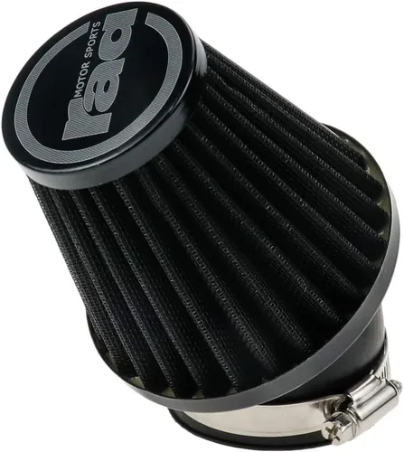 Vista 9 de Filtro de aire universal para motocicleta Sydien, piezas modificadas reemplazables para aumentar el flujo de aire en el motor, 42RAD con abrazadera