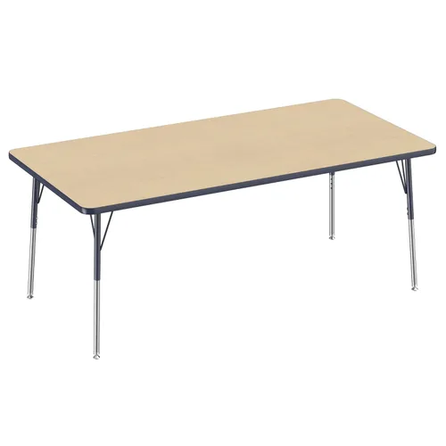 Vista 116 de FDP - Mesa rectangular para actividades escolares y de oficina (24 x 36 pulgadas), patas estándar con deslizadores giratorios, altura ajustable
