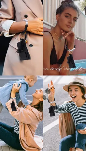Vista 9 de BVGA Pulsera llavero de pulsera de silicona para mujer