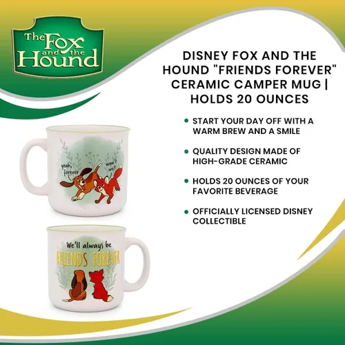 Vista 6 de Disney Fox and the Hound Friends Forever - Taza de café de viaje sin BPA para café expreso, cafeína, cacao, esencial para el hogar y la cocina