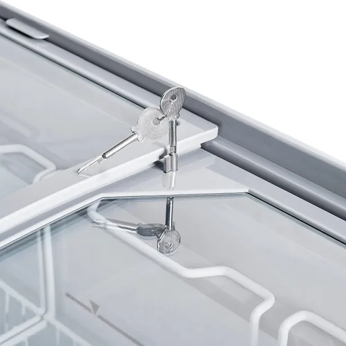 Vista 7 de Nexel Congelador de helado, tapa de vidrio curvada, 49"W