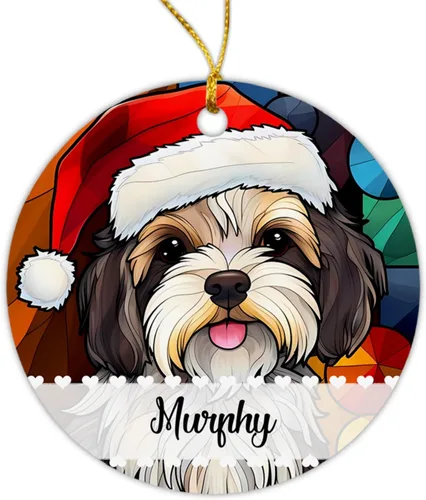 Vista 16 de Airedale Terrier - Adorno de Navidad para perro, regalo para Acción de Gracias, perros personalizados con sombrero de Navidad, adornos de Airedale