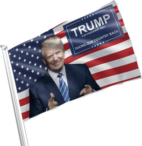 Vista 14 de Bandera de Donald Trump Still My President USA MAGA Partido Republicano de 3 x 5 pies, color vivo, ojales de latón con doble costura