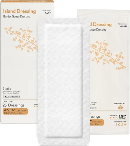 Vista 11 de Aderezo isla de gasa bordeada TenderGentle 2x2-50 Vendajes de gasa para protección de heridas - Bueno para hospitales, instalaciones médicas, kits