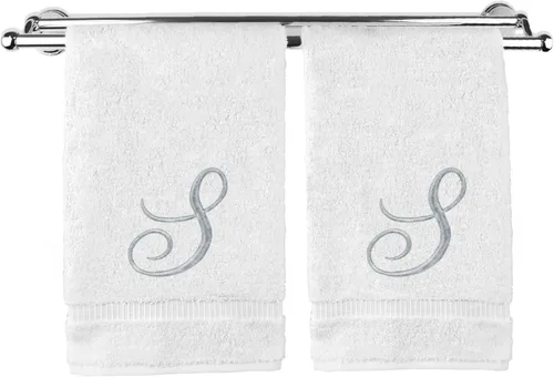 Vista 73 de Toalla de mano con monograma, regalo personalizado, 16 x 30 pulgadas, extra absorbente, 100% algodón turco, acabado de rizo suave, para baño, cocina
