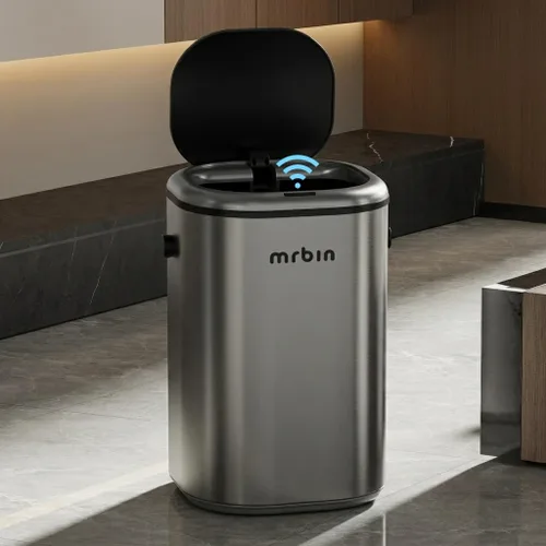 Vista 11 de MRBIN - Basurero de cocina con sensor de movimiento de metal, removible, de 30L / 7.9gal. Cubo de basura con tapa y bolsa absorbente automática