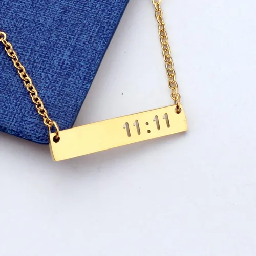 Vista 4 de Collar con números de ángel de 11 y 11 que hace un regalo de deseo para mujeres, adolescentes y niñas