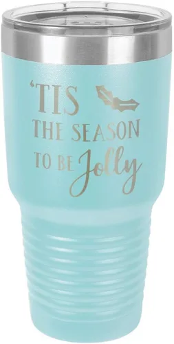 Vista 13 de TIS THE SEASON TO BE JOLLY Engraved - Vaso de acero con revestimiento de polvo grabado con láser, taza de viaje, libre de BPA, con camello polar