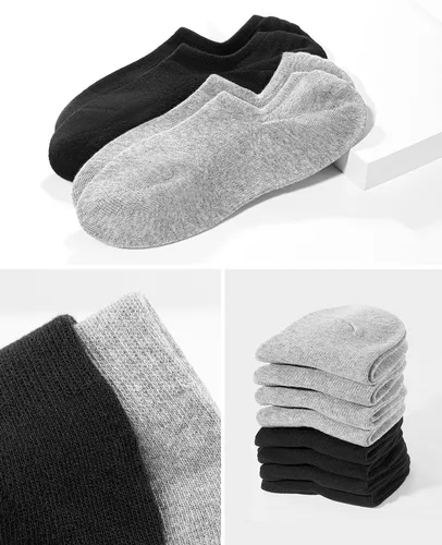 Vista 6 de IDEGG - Calcetines invisibles para hombre de corte bajo, calcetines cortos de tobillo para hombres, calcetines deportivos casuales con agarre