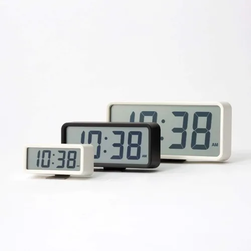 Vista 4 de Muji Reloj digital con alarma, pequeño, blanco