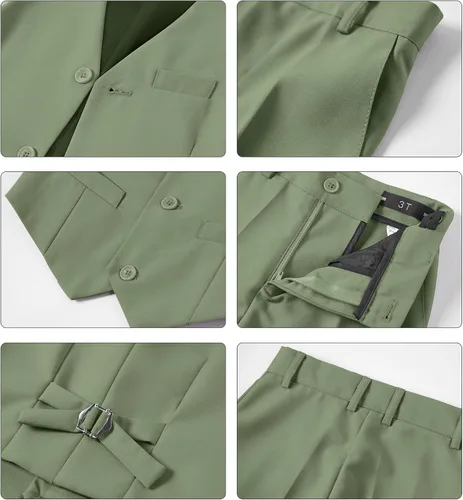 Vista 102 de Conjunto de chaleco para niños, trajes formales, trajes de boda, ropa de vestir