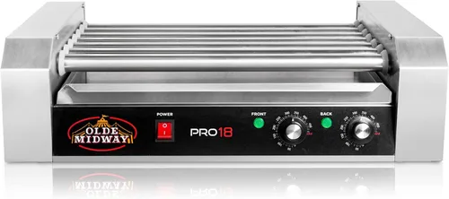 Vista 3 de Olde Midway, máquina de cocción eléctrica para 18 perros calientes en 7 asadores giratorios, de 900 Watts, de calidad comercial