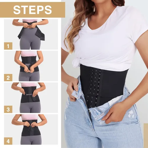 Vista 6 de FeelinGirl Waist Trainer for Women Seamless Underbust Waist Corsets Cincher Adjustable Workout Girdle