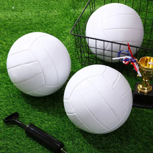 Vista 5 de Jexine Autograph - Pelota de voleibol blanca en blanco, tamaño oficial 5, pintura de bricolaje, pelota de voleibol lisa con bomba de aguja