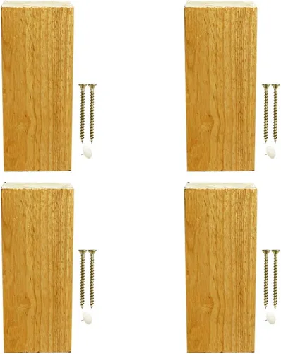 Vista 10 de Juego de 4 patas cuadradas de madera maciza para muebles, patas para silla de mesa auxiliar, patas de sofá, patas de armario, patas de banco, patas