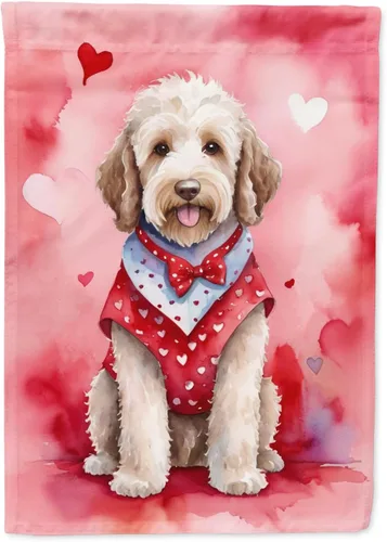 Vista 70 de Caroline's Treasures DAC5252GF Affenpinscher - Bandera de jardín con texto en inglés "My Valentine", bandera decorativa para patio exterior, patio