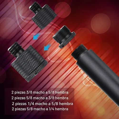 Vista 5 de 8 Piezas de Adaptador de Soporte de Micrófono 5/8 Hembra a 3/8 Macho y 3/8 Hembra a 5/8 Macho, 5/8 Hembra a 1/4 Macho y 1/4 Hembra a 5/8 Macho