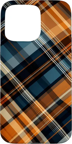 Vista 31 de Navy Black and Orange Plaid Halloween Fall Autumn Pumpkins Case for iPhone 17