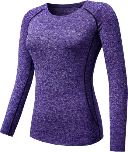 Vista 49 de CADMUS Paquete de 1 o 3 camisetas de entrenamiento de manga larga para mujer, camiseta de compresión de ajuste seco para correr