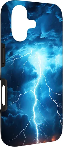 Vista 3 de Cool Blue Lightning Bolt Storm Wild Nature Sky Graphic Art Case for iPhone 17