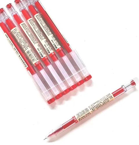 Vista 3 de BEMLP Bolígrafo de tinta de gel de punta extra fina, bolígrafo de 0.014 in, tinta líquida roja, bolígrafos de gel de secado rápido para oficina