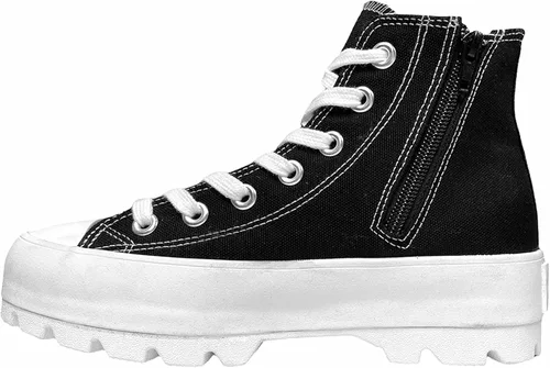 Vista 2 de CUSHIONAIRE Women's Vespa high top Canvas Sneaker +Memory Foam and Side Zipper