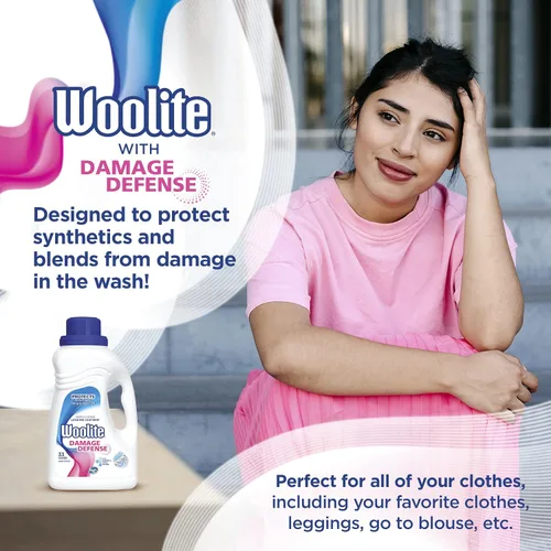Vista 3 de Woolite Detergente para ropa Damage Defense, 33 cargas, 50 onzas líquidas, lavadoras regulares y HE, el embalaje puede variar