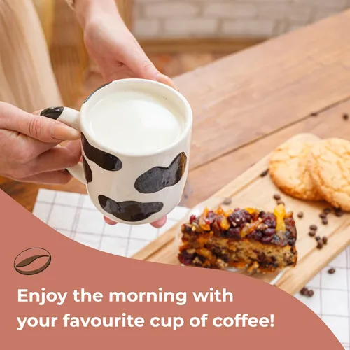 Vista 5 de SWEETLO Taza de Café de Vaca Artículos de Vacas Taza de Cerámica de 15oz - Taza para Amantes de las Vacas con Ubres - Tazas con Lindos Diseños