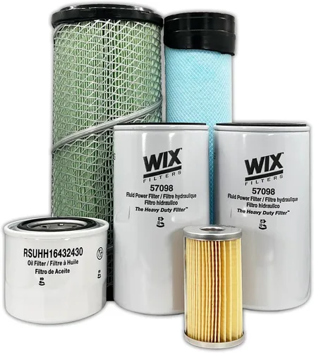Vista 2 de HERO Kit de filtro de mantenimiento para filtros de tractor Kubota M5400 compatibles con OEM R140142270 R240142280 1641432430 HH33082630 1552143160