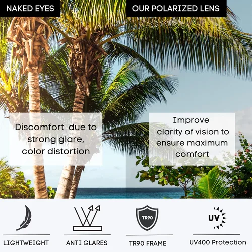 Vista 6 de PRIVEL Gafas de sol polarizadas extra grandes de tamaño XXL de 6.102 in para hombres grandes y anchos TR90 ultraligeros protección UV400