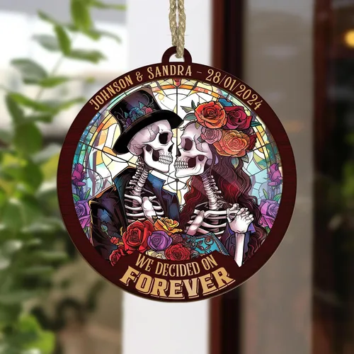 Vista 16 de Adorno personalizado de cerámica para parejas, adornos personalizados, regalo romántico de boda, regalo romántico para parejas, regalos de despedida