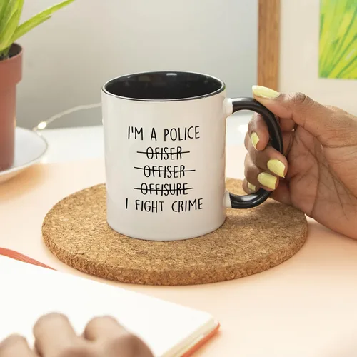 Vista 5 de YouNique Designs Tazas de oficial de policía – Regalos para nuevos oficiales de policía para hombres y mujeres, tazas de café portátiles de 11